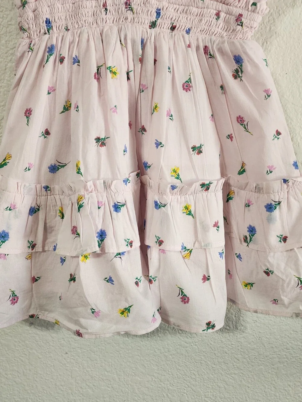 Gap Kids Girls SM 4/5 Pink Floral Ruffle Tiered Dress